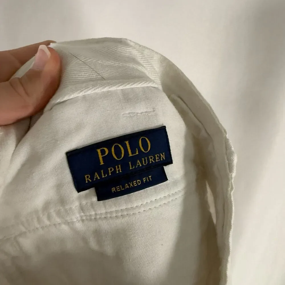 Polo Ralph Lauren Cargo Shorts Men's 32 White Relaxed Fit 100% Cotton 10